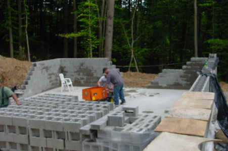 dry stack concrete block house